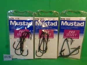 Mustad Pro Select Extra Strong Worm Hooks, Size 3/0, #32783 15 Total Hooks (New) - Picture 1 of 9