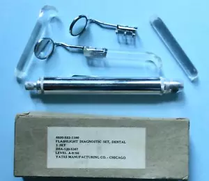 Vintage Yates MFG Co. 6520-522-1100 Dental Flashlight Set Made USA Level A-9/66 - Picture 1 of 6