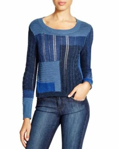 Diane von Furstenberg Blue Padma Intarsia Cotton Pullover Strickpullover Petite - Bild 1 von 10