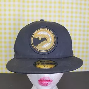 NBA Atlanta Hawks New Era 59Fifty schwarz/gold aufwendiges Logo Cap Mütze Größe 7 1/4 - Bild 1 von 8
