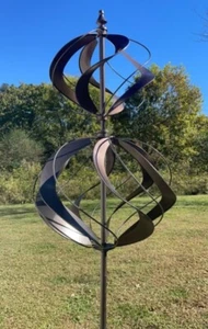 Wind Spinner Large 3D Kinetic Copper Teal Outdoor Metal Yard Art Garden Decor - Picture 1 of 6