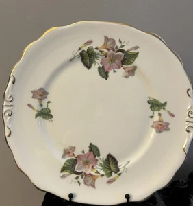 Vintage Regency Bone China Cake Platter Convolvulus Rose 25cm - Picture 1 of 10