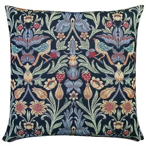 Cojín extra grande para tapiz de jardín manor. Diseño estilo Morris negro. 23x23" - Imagen 1 de 3