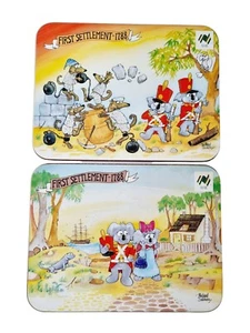 Lot of 2 Vintage 1980s MICHAEL SALMON 'First Settlement' Placemats - Picture 1 of 3