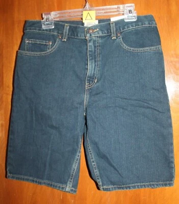 ST. JOHN'S BAY 男式 32 码牛仔/牛仔裤短裤(10 英寸内缝;深洗)全新带标签 — 第 1/2 张图片