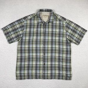 Camisa Tommy Bahama Para Hombres Grande Azul Verde A Cuadros Seda Preppy Viaje Vacaciones Trabajo - Imagen 1 de 12
