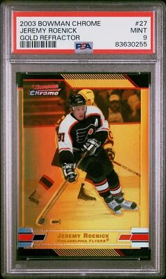 2003 BOWMAN CHROME GOLD REFRACTOR #27 JEREMY ROENICK 41/50 PSA 9 - Image 1 of 2