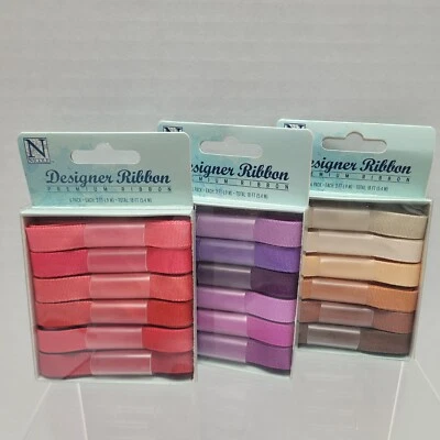 Nicole Designer Ribbon Lot of 3 Brown Red Purple Hues 2013 - Image 1 of 2