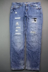 Women's 2013 Aeropostale Jeans Kylie Boyfriend Distressed Med Wash Sz 9 (32x27) - Picture 1 of 9