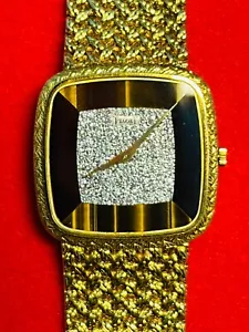 Piaget Diamond Vintage Ref 9771D2 Onyx Tigerauge und Pave Diamanten - Bild 1 von 9