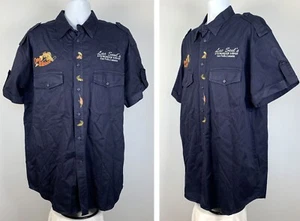 Lac Seul's Evergreen Lodge Canada Button Shirt Herren XXL Angelköder Fisch Patch - Bild 1 von 5