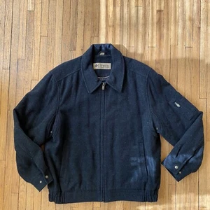 Columbia Wool Coat Jacket Full Zip Lined Men's Size XL Charcoal Gray - Picture 1 of 4