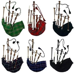 40+ supporti argento palissandro marrone tartan pipa grandi cornamuse scozzesi Highlands - Foto 1 di 9
