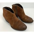 Born distressed cognac suede leather ankle boot booties Size 6 6425 Women Zip