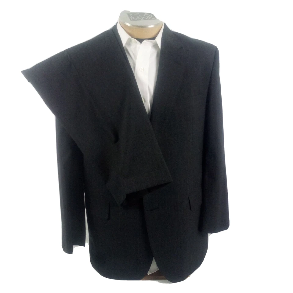 Jos. A. Traje Bank Para Hombres 44R 43R 2 Piezas Gris Carbón Rayas 34x28 Pantalones Planos Foto 1 de 4