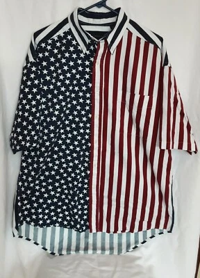 Camisa Vintage Estructura Bandera Americana Para Hombre Talla Grande - NUEVA - D22 Foto 1 de 4
