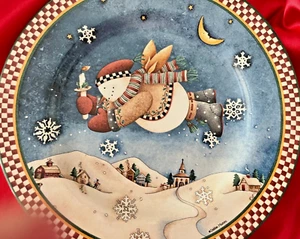 4 SAKURA Debbie Mumm SNOW ANGEL VILLAGE 8 1/4 inch Plates - Picture 1 of 6