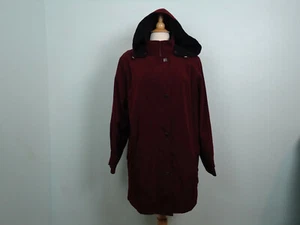Liz Claiborne Women's Full Zip Hooded Jacket Dark Red Plus Size 1X - Picture 1 of 9