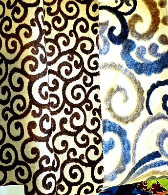 Fabrcut & Duralee Velvet Designer Fabric Samples Beige Brown Lot 2 Sew Craft New - Image 1 of 4