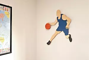 Kit de rompecabezas de arte de pared de baloncesto de madera hecho a mano personalizable - Decoración de atleta hágalo usted mismo - Imagen 1 de 8