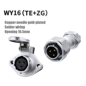WY16 TE+ZG2-10Pin Male Clamping Cable Plug Female Round Flange Rear Panel Socket - Picture 1 of 9