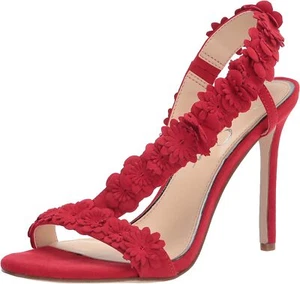 Jessica Simpson Jessin Red Muse Open Toe Flower Strap High Heel Dress Sandals - Picture 1 of 7