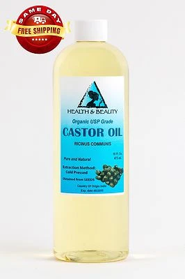 H&B OILS CENTER CASTOR OIL ORGANIC USP GRADE HEXANE FREE COLD PRESSED PREMIUM FRESH PURE 64 OZ