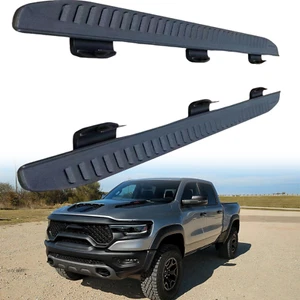 2 PCS Running Boards Fits for D Ram 2019-2024 1500 TRX Black Nerf Bar Side Steps - Foto 1 di 9