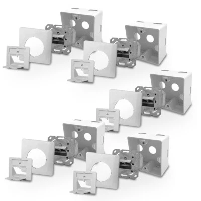 5x Cat6a Netzwerkdose Netzwerk Dose RJ45 2 port Aufputz Unterputz Cat 6 7 ARLI - Bild 1 von 4