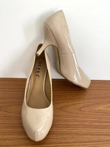 Core Collection Patent Faux Leather Heels Shoes 8cm High Size 8 EU41 Nude NEW! - Picture 1 of 8