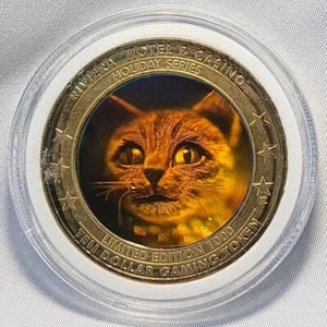 Riviera Casino Holographic 10 Dollar Chip Token 1/1000 Halloween Cat Spider 2002 - Picture 1 of 2