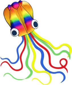 Huge Kite Rainbow Soft Octopus Kite for Kids and Audit Large Long Tail 100m line - Picture 1 of 4