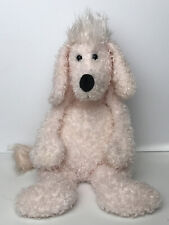 Jellycat London Light Pink Bunglie Poodle Dog Stuffed Plush 17” Curly Fur Sits