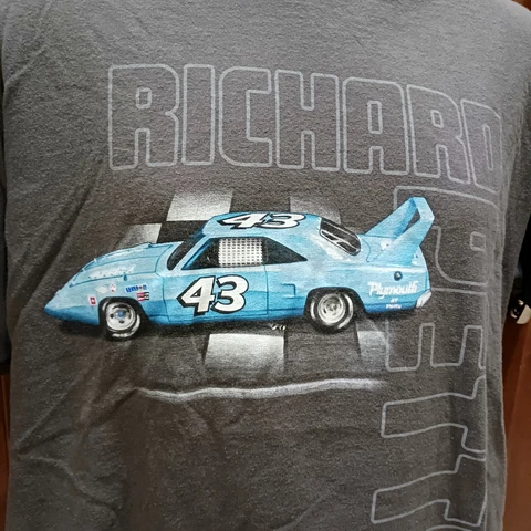 Richard Petty #43 Plymouth Superbird XL Gray Shirt NASCAR Racing Motorsports Cover