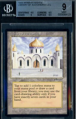 MTG Graded Magic | Arabian Nights - LIBRARY OF ALEXANDRIA | BGS 9 Mint - Image 1 of 2