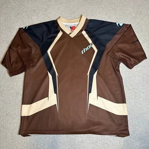 Y2K 2000s Thor Motocross BMX Racing Motorsports Jersey Brown/Beige Size XL - Bild 1 von 7