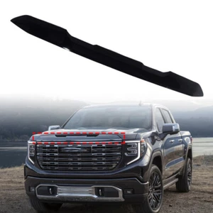 Front Upper Top Grille Molding Trim Gloss Black For GMC Sierra 1500 22-24 NEW - Picture 1 of 12