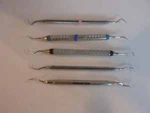 HU-FRIEDY LOT 5 CURETTES #SGP13/14 #SGR5/6R #SN1378 #SCNEV149 #SGP5/6 EUC - Picture 1 of 4