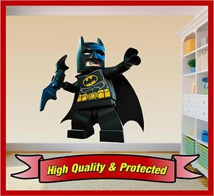 Lego Batman - Wandkunst bedruckt Vinyl Aufkleber Aufkleber Kinder Schlafzimmer Jungen Mädchen - Bild 1 von 2