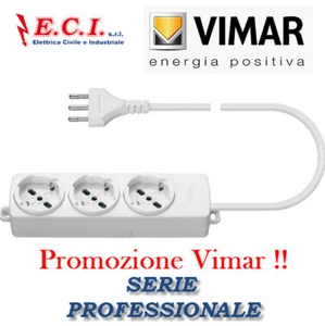 VIMAR 01290.CC.B MULTIPRESA CIABATTA UNIVERSALE 3 POSTI + CAVO PROFESSIONALE - Foto 1 di 1
