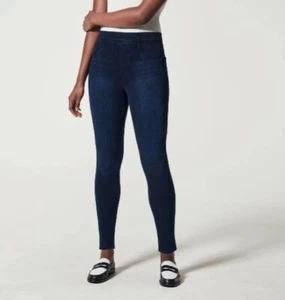 spanx jean-ish ankle leggings dark wash twilight womens small - Picture 1 of 7