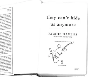 Richie Havens Autographed "they can't hide us anymore" HC Book JSA - Picture 1 of 3