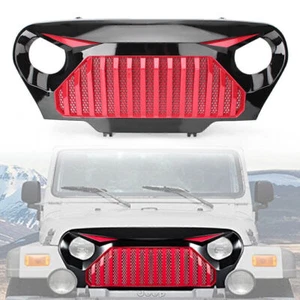Parrilla delantera de plástico ABS rojo+negro para Jeep Wrangler TJ 1997-2006 - Imagen 1 de 11