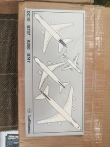 Lufthansa Diecast Boxed 4 Model Airplanes A300 DC10 B747 by Schabak 1:600 - Picture 1 of 2