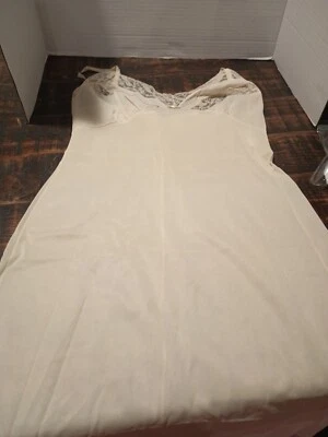 Henson Kickernick Vintage Slip Completo Mujer 32 Beige Encaje Sexy Romance Años 70 Retro Foto 1 de 4