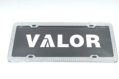 Marco de matrícula Valor triple fila cristales transparentes metal cromado auto coche Foto 1 de 2