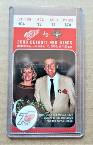 Red Wings vs Florida Panthers ticket stub Dec 13, 2000  -  Mr. & Mrs. Ilitch Cover