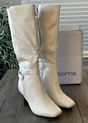 Botas de montar Liz Claiborne para mujer EE. UU. 9W LC tacón bloque crema *Caja dañada Foto 1 de 4