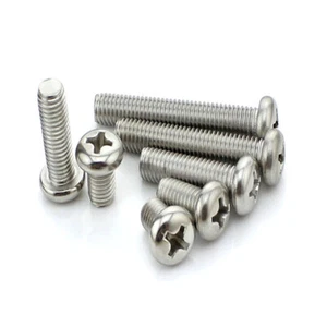 Cross Round Bolt Screw Phillip M2 M2.5 M3 M4 M5 M6 M8 Pan Head Cross Round Nut - Picture 1 of 6