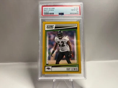 2022 Score #190 Ray Lewis Gold PSA 10 POP 2 HOF All Time Great 🔥 Invest Now! - Image 1 of 2